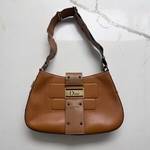 Christian Dior Tan Leather Hobo Street Chic Columbus Shoulder Bag